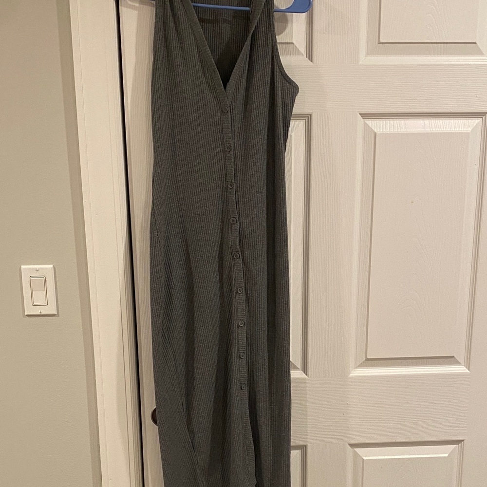 Bar III Charcoal Button-Down Maxi Dress